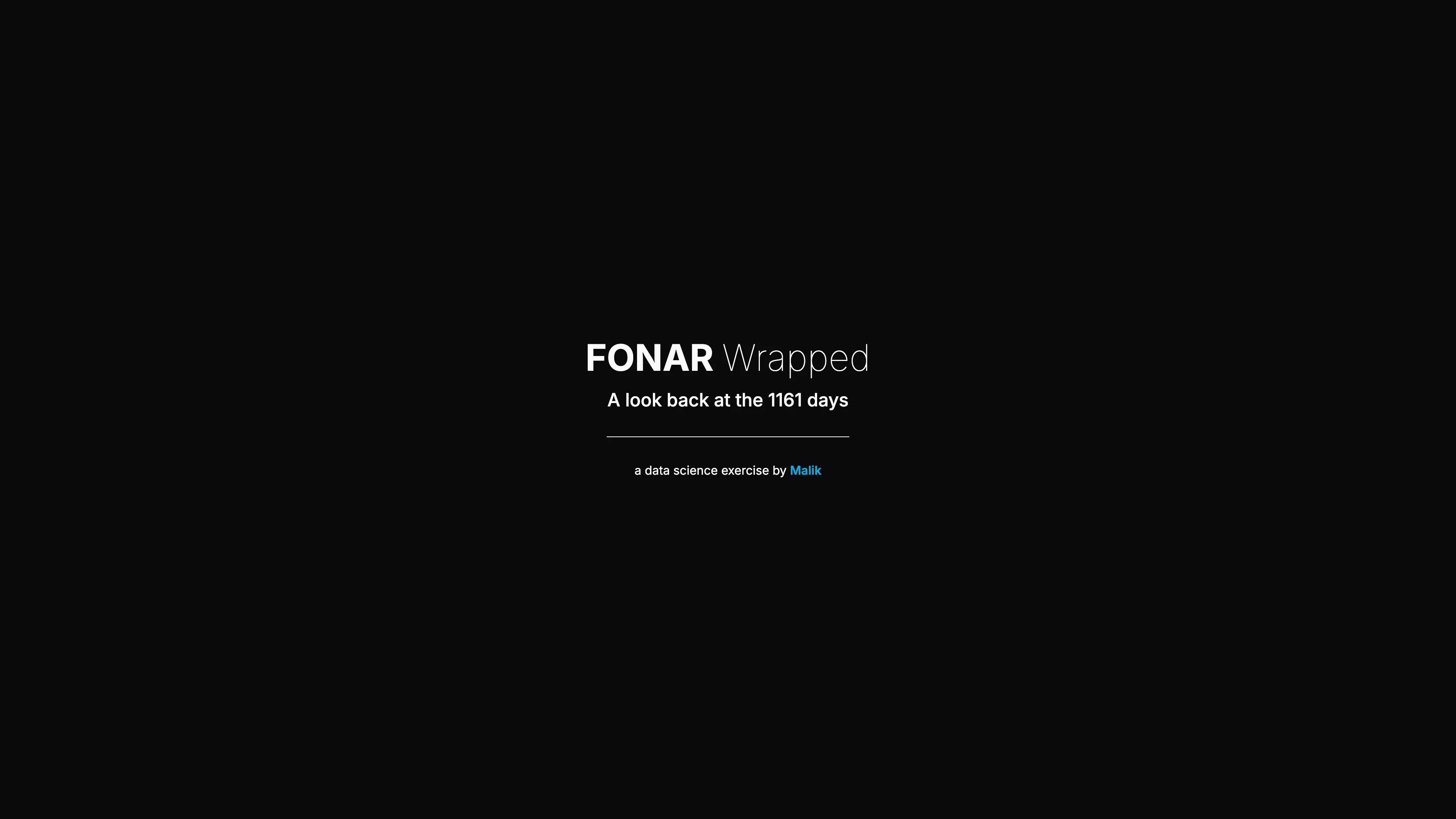 Welcome to fonar wrapped.